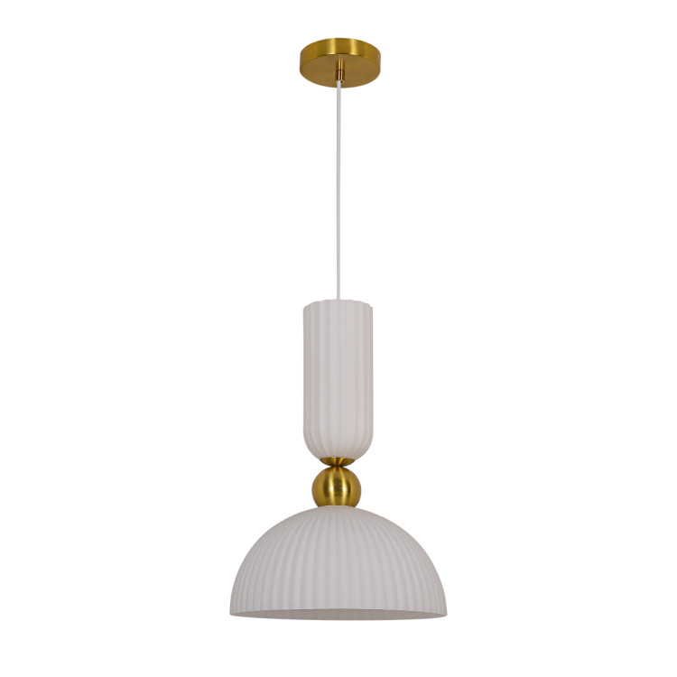 Szklana lampa wisząca w białym kolorze - 13235