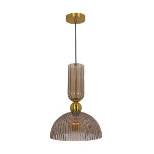 Szklana lampa wisząca w dymnym kolorze