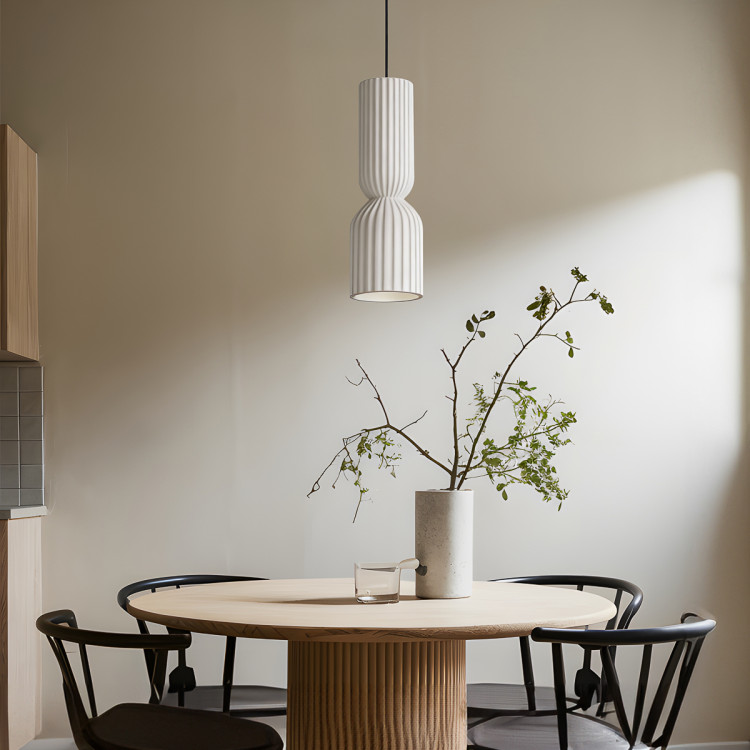 Nowoczesna biała lampa wisząca do salonu - 13274