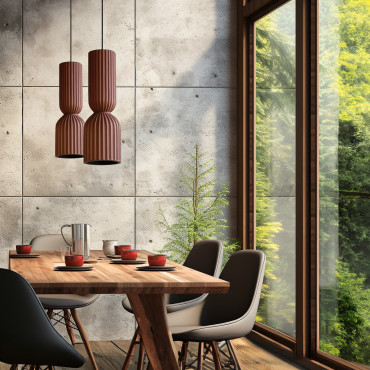 Nowoczesna lampa sufitowa w czerwonym kolorze