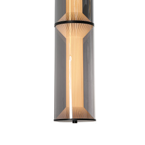 Szklana lampa wisząca LED dymna