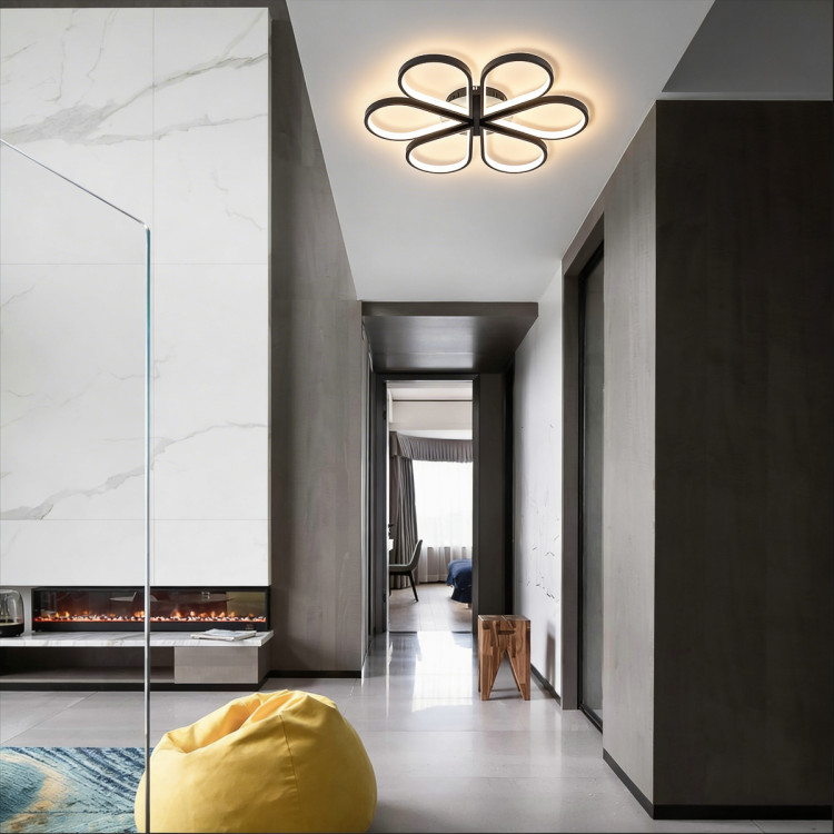 Geometryczny plafon sufitowy Velva czarny LED - 13376