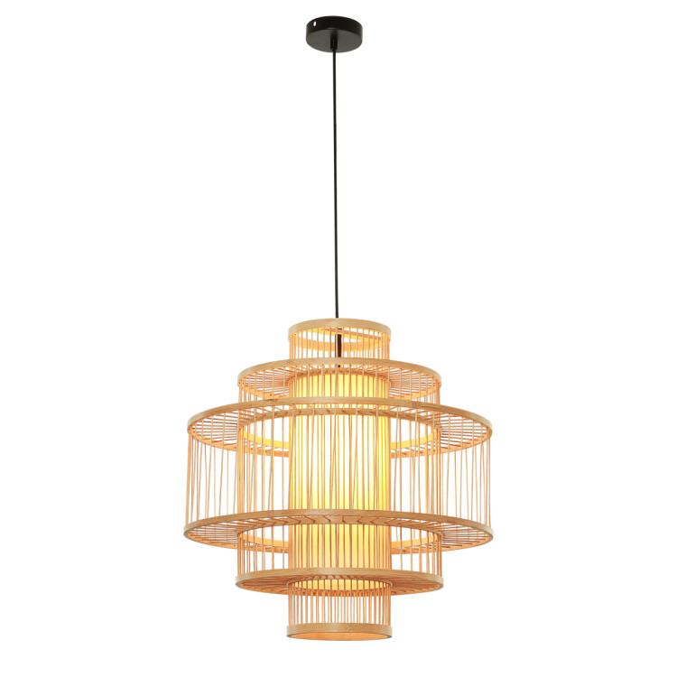 Lampa wisząca Stela rattanowa 1xE27 w salonie w stylu boho - 13379
