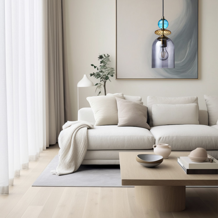 Szklana lampa wisząca Tropea 1xE27 w kolorze dymnym - 13409