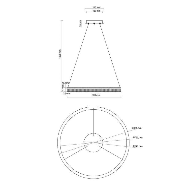 Lampa wisząca Midway Cristal Triangle złoto - transparentna LED CCT - 13446