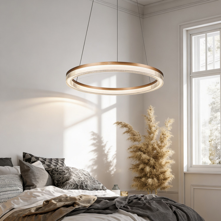 Lampa wisząca Midway Cristal Triangle złoto - transparentna LED CCT - 13451