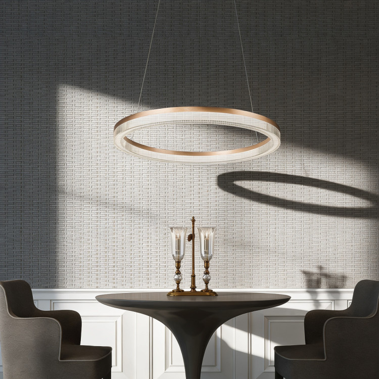 Lampa wisząca Midway Cristal Triangle złoto - transparentna LED CCT - 13452