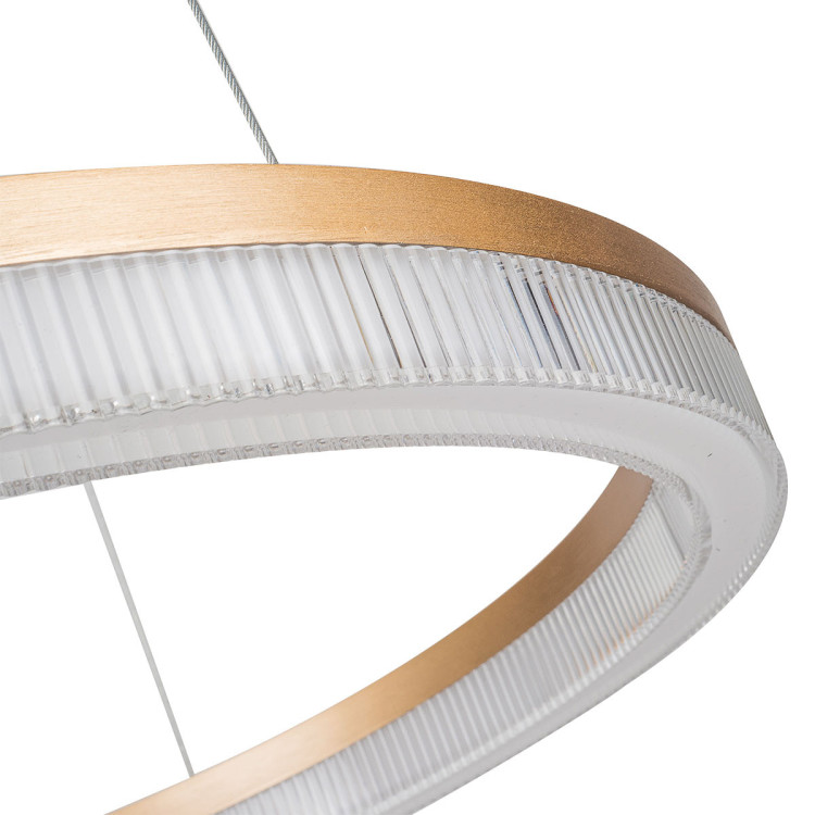 Lampa wisząca Midway Cristal Triangle złoto - transparentna LED CCT - 13456