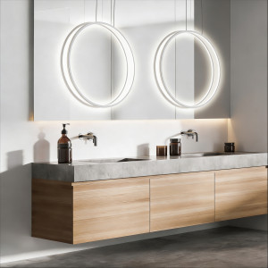 Lampa wisząca Mirror S biała IP44 LED CCT