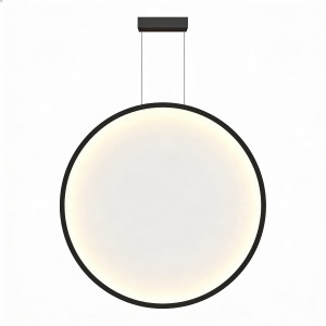 Lampa wisząca Mirror duża czarna LED CCT – widok frontowy