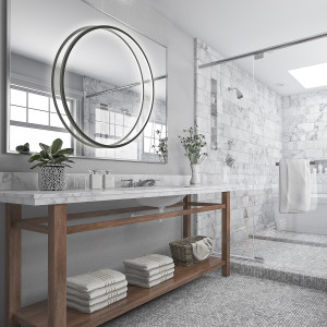 Nowoczesna lampa wisząca Mirror ring 90 cm czarna – ujęcie pod kątem