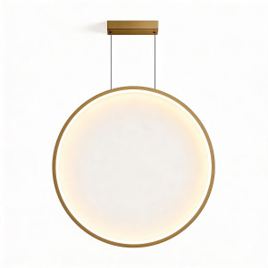 Lampa wisząca Mirror duża złota LED CCT – widok frontowy