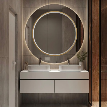 Nowoczesna lampa wisząca Mirror ring złota – ujęcie pod kątem