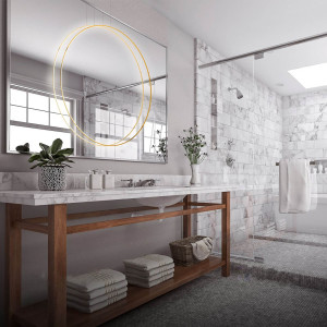 Złota lampa wisząca Mirror LED w kształcie okręgu