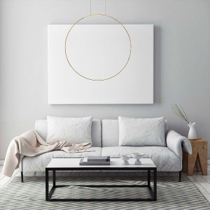 Duża lampa Mirror LED CCT ze złotą metalową obręczą