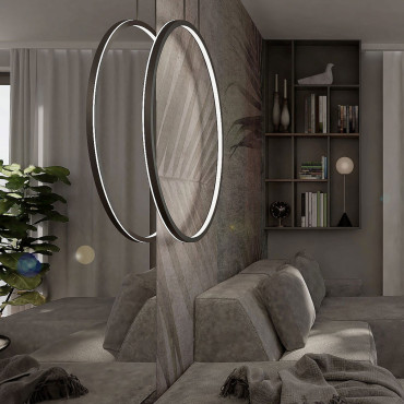 Lampa wisząca Mirror S czarna IP44 LED CCT