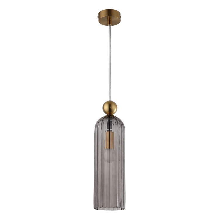 Detal ryflowanego dymionego klosza lampy Piega Smoked - 13626