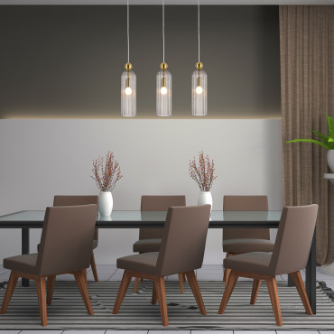 Elegancka lampa wisząca Piega Smoked do salonu i jadalni