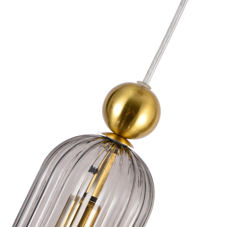 Detal ryflowanego dymionego klosza lampy Piega Smoked - 13643