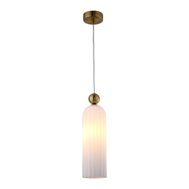 Lampa wisząca Piega LP-939/1P White z białym szklanym kloszem