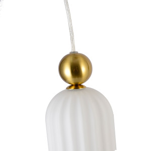 Detal białego szklanego klosza lampy Piega White