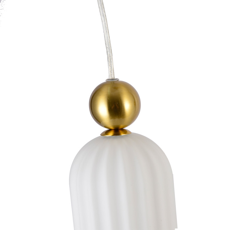Detal białego szklanego klosza lampy Piega White - 13659