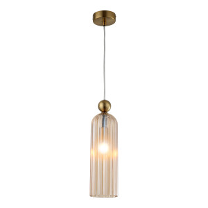 Lampa wisząca Piega LP-939/1P Amber z bursztynowym szklanym kloszem