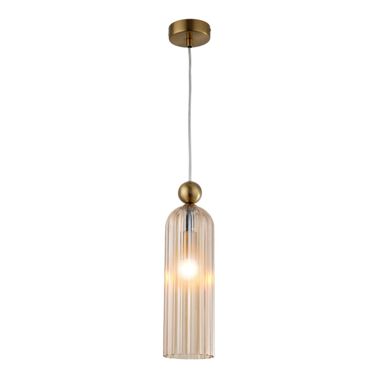Lampa wisząca Piega LP-939/1P Amber z bursztynowym szklanym kloszem - 13679