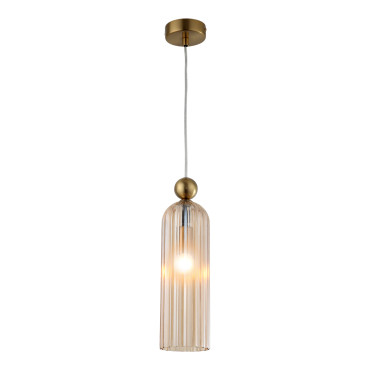 Lampa wisząca Piega LP-939/1P Amber z bursztynowym szklanym kloszem