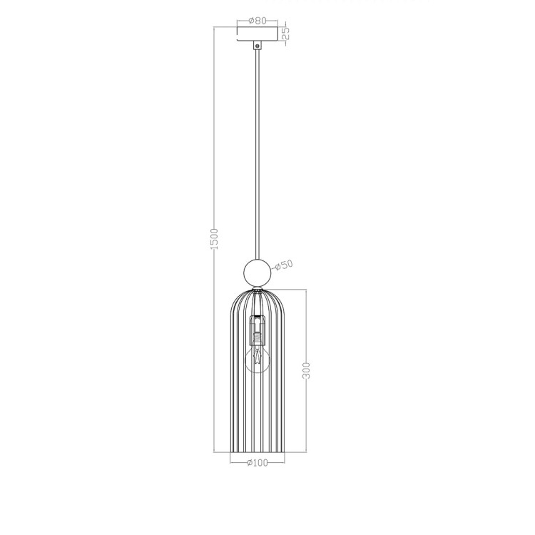 Lampa wisząca Piega 1 Bursztynowa 1xE14 - 13686