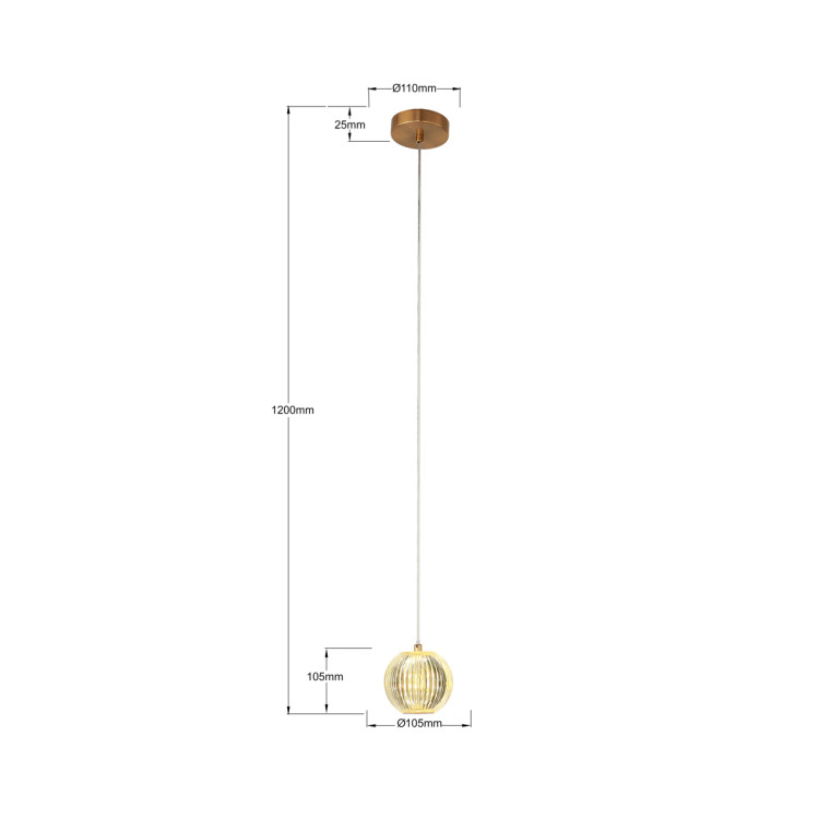 Lampa wisząca Brillant 1 złota LED CCT - 13726