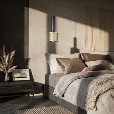 Lampa wisząca Amo złoto-czarna 1xE27