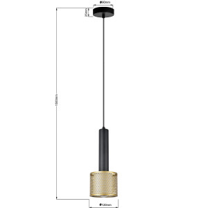 Lampa wisząca Amo złoto-czarna 1xE27