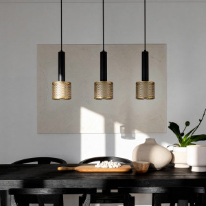 Lampa wisząca Amo czarno-złota 3xE27