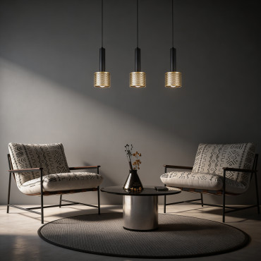 Lampa wisząca Amo czarno-złota 3xE27