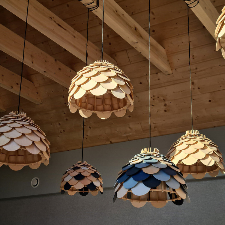 Lampa wiszaca Burgo mała drewniana 1xE27 - 13757