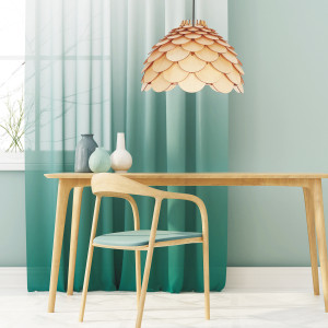 Lampa wiszaca Burgo mała drewniana 1xE27