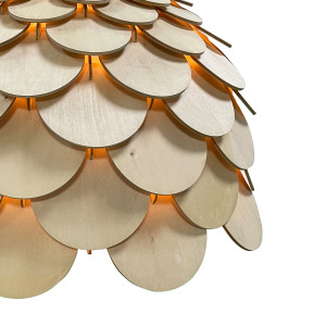 Lampa wiszaca Burgo mała drewniana 1xE27