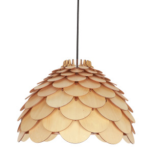 Lampa wiszaca Burgo mała drewniana 1xE27