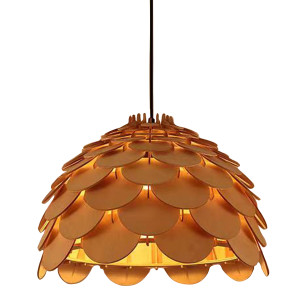 Lampa wiszaca Burgo mała drewniana 1xE27