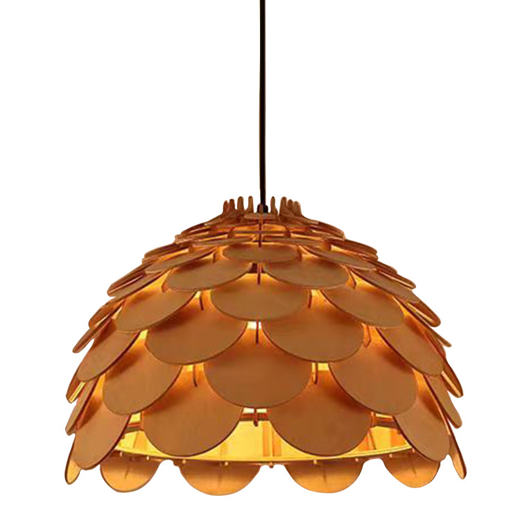 Lampa wiszaca Burgo mała drewniana 1xE27 - 13764