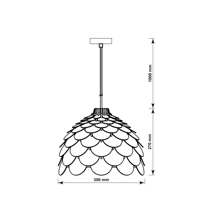 Lampa wiszaca Burgo mała drewniana 1xE27 - 13765