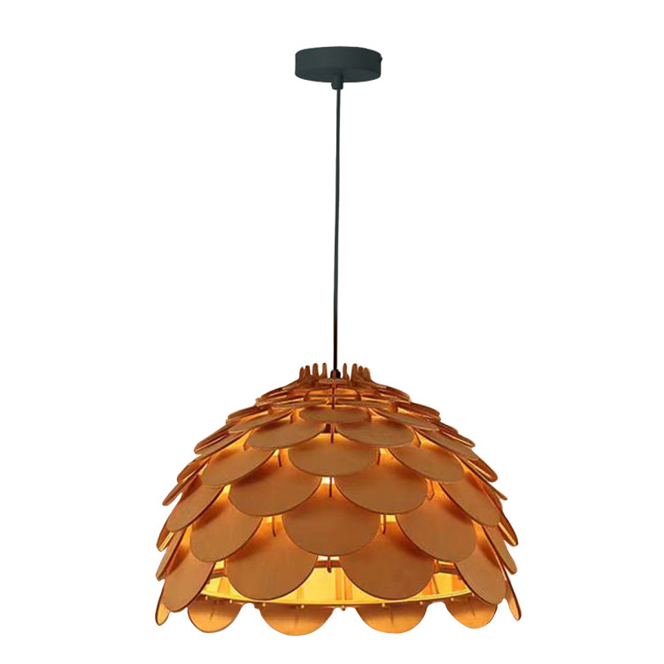 Lampa wisząca Burgo duża LP-1013/3/5/1P L z drewnianym wykończeniem - 13766