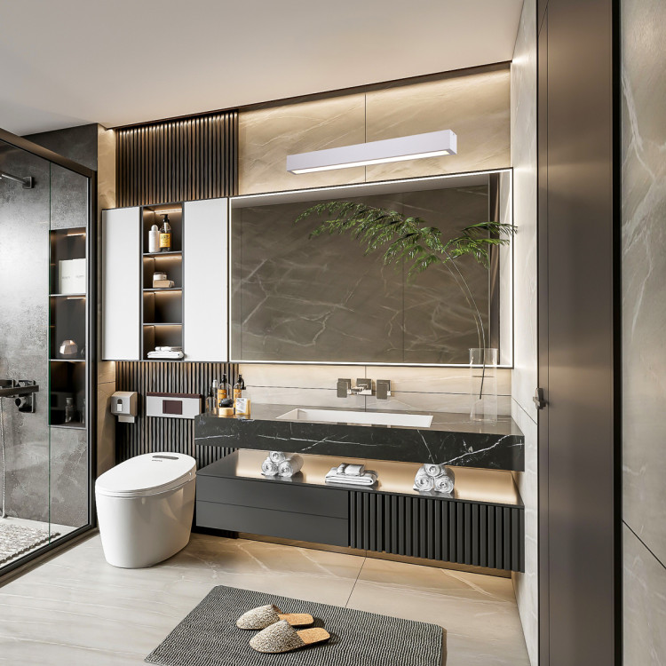Nowoczesny biały kinkiet Ibros LED 93 cm – ujęcie pod kątem - 13833