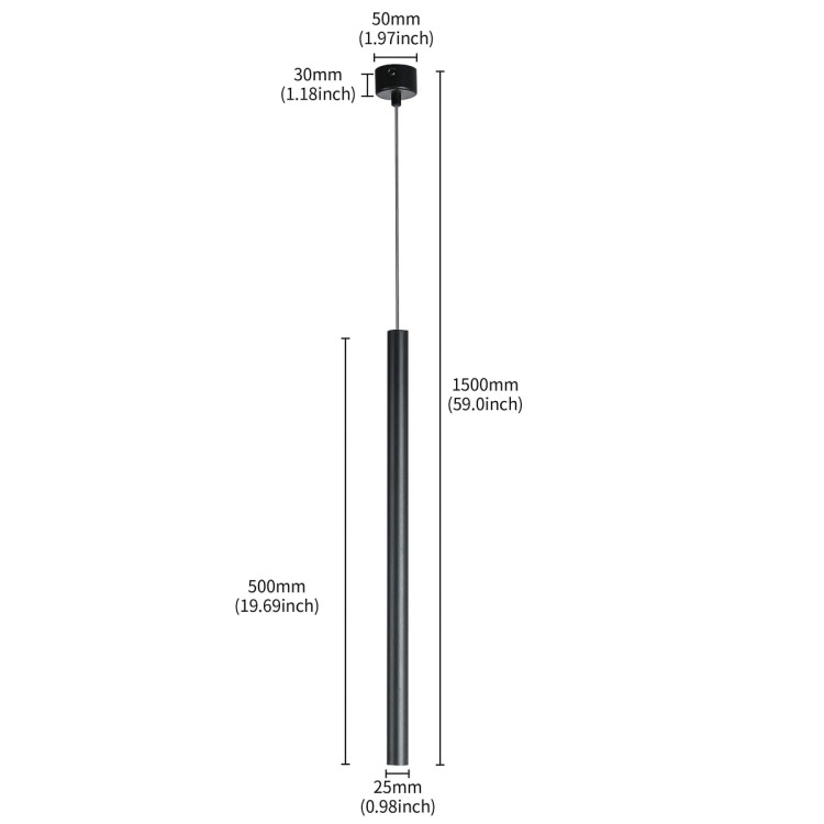 Lampa wisząca Lungo 1 czarna 1xG9 - 13942