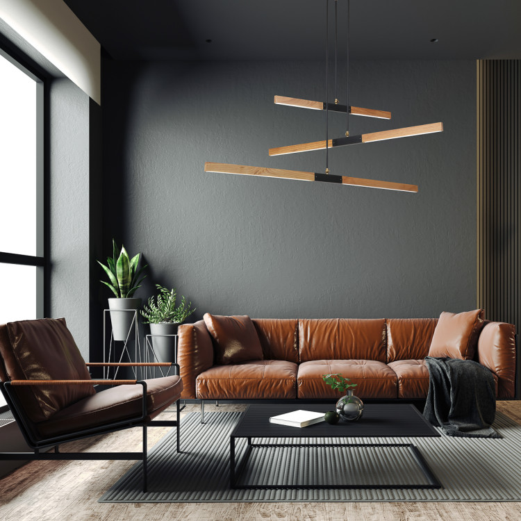 Lampa wisząca Lugano drewno LED 3000K - 13954