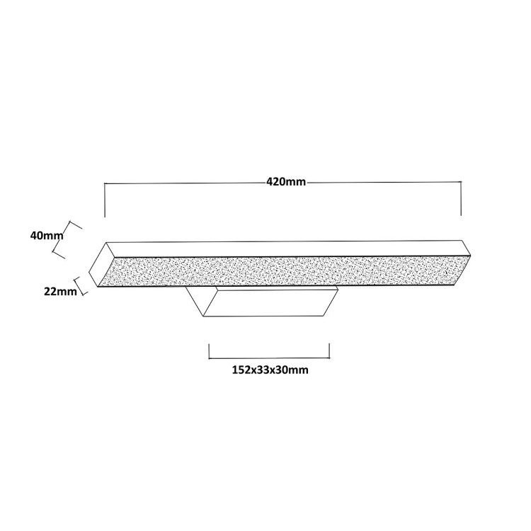 Kinkiet Aqua 42 cm czarny IP44 LED CCT - 13967