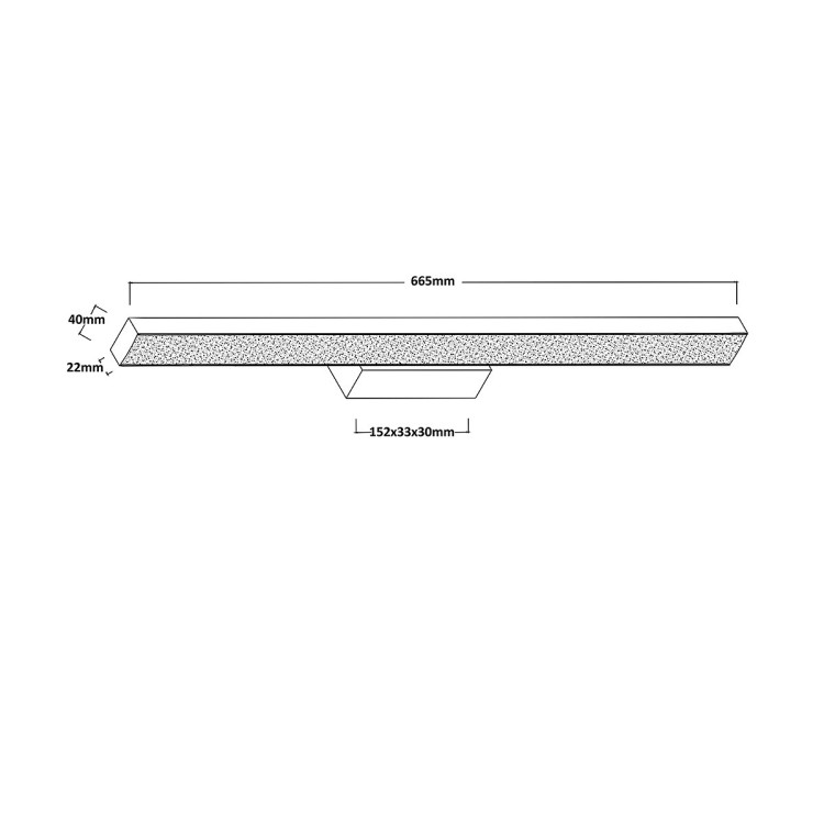 Kinkiet Aqua 66,5 cm czarny IP44 LED CCT - 13997