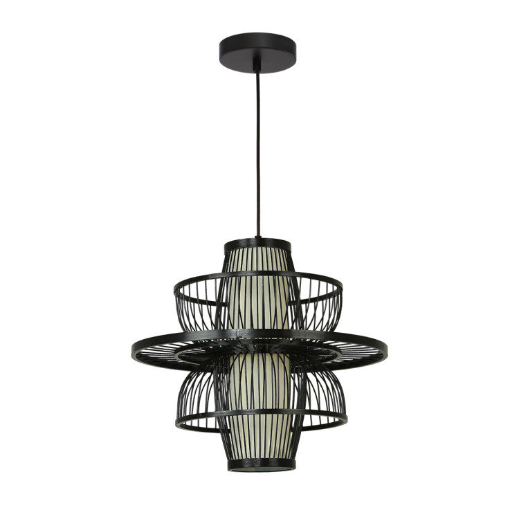 Rattanowa lampa wisząca Astra czarna 1xE27 - 14208