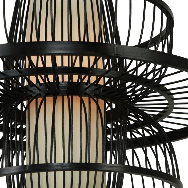 Rattanowa lampa wisząca Astra czarna 1xE27 - 14209